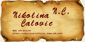 Nikolina Ćalović vizit kartica